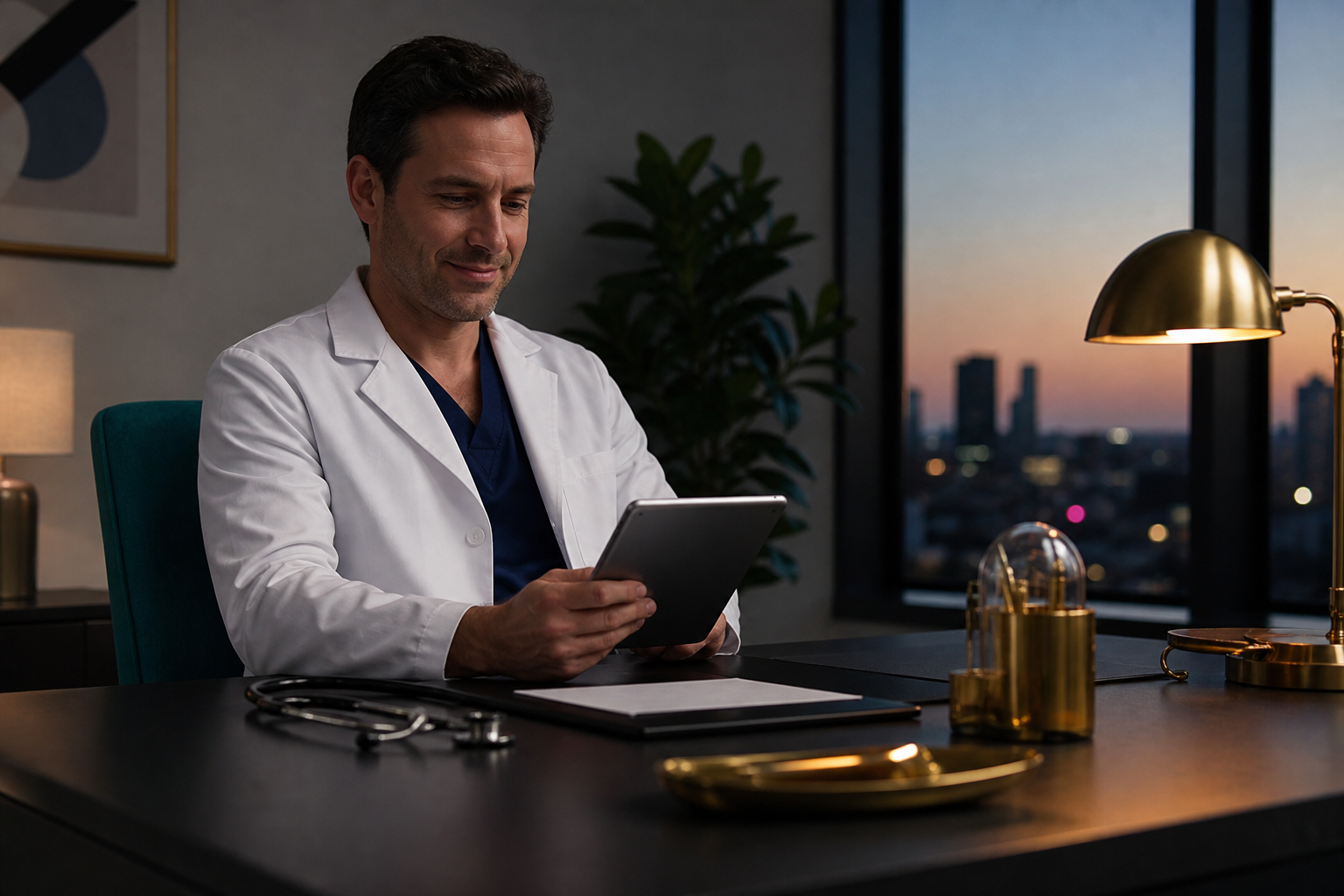 A Telemedicine doctor reviewing the clinic schedule